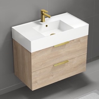 Bathroom Vanity Modern Bathroom Vanity, Wall Mounted, Single, 32